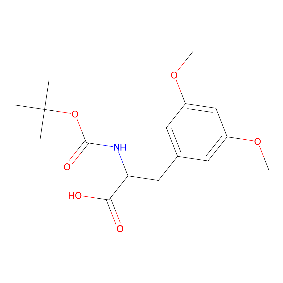 2-{[(Tert-butoxy)carbonyl]amino}-3-(3,5-dimethoxyphenyl)propanoic acid molecular structure, CAS 1259957-24-8