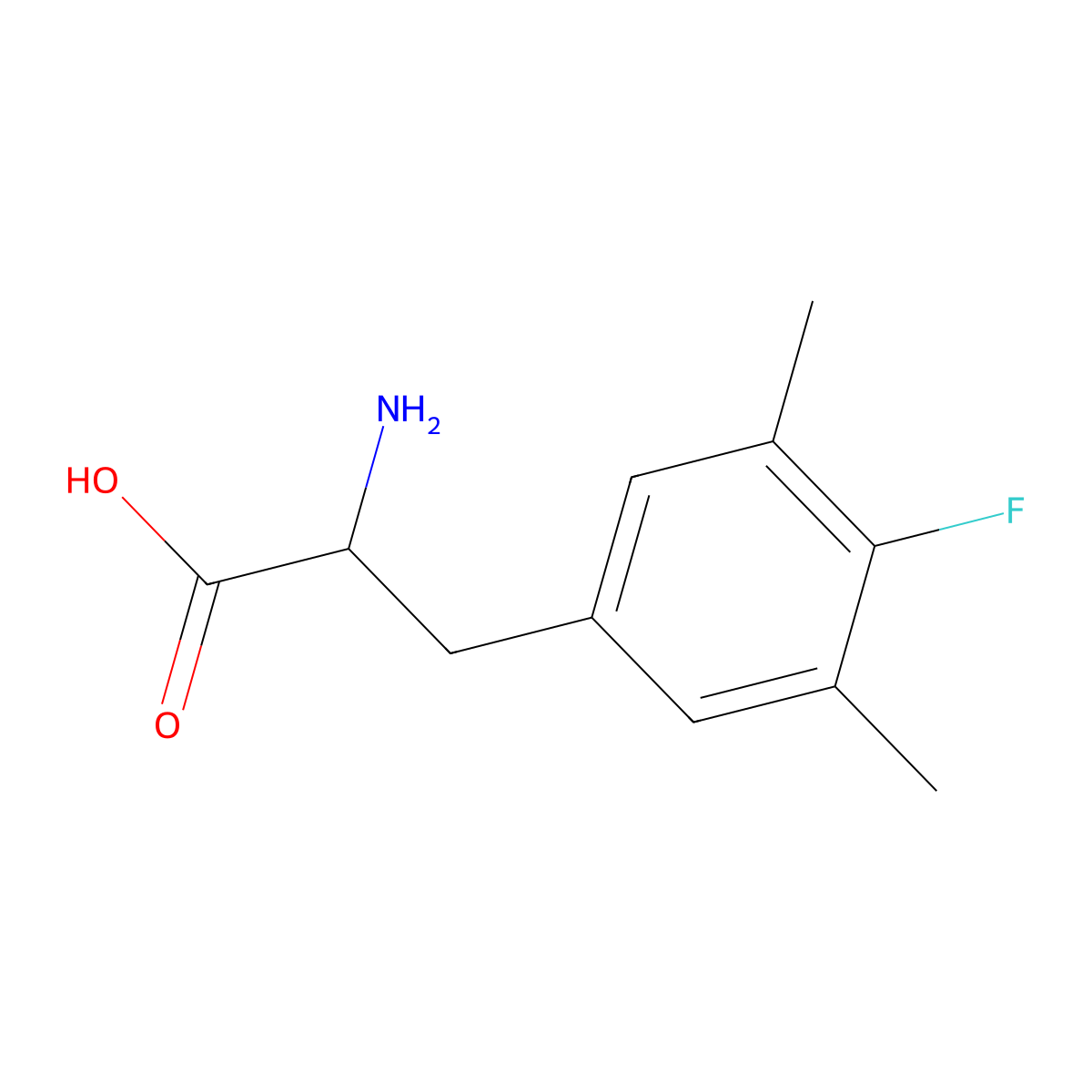 4-Fluoro-3,5-dimethyl-DL-phenylalanine molecular structure, CAS 1259957-45-3