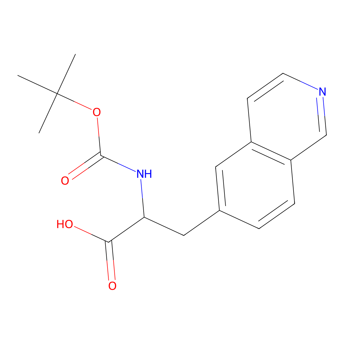 2-{[(Tert-butoxy)carbonyl]amino}-3-(isoquinolin-6-yl)propanoic acid molecular structure, CAS 1259957-78-2