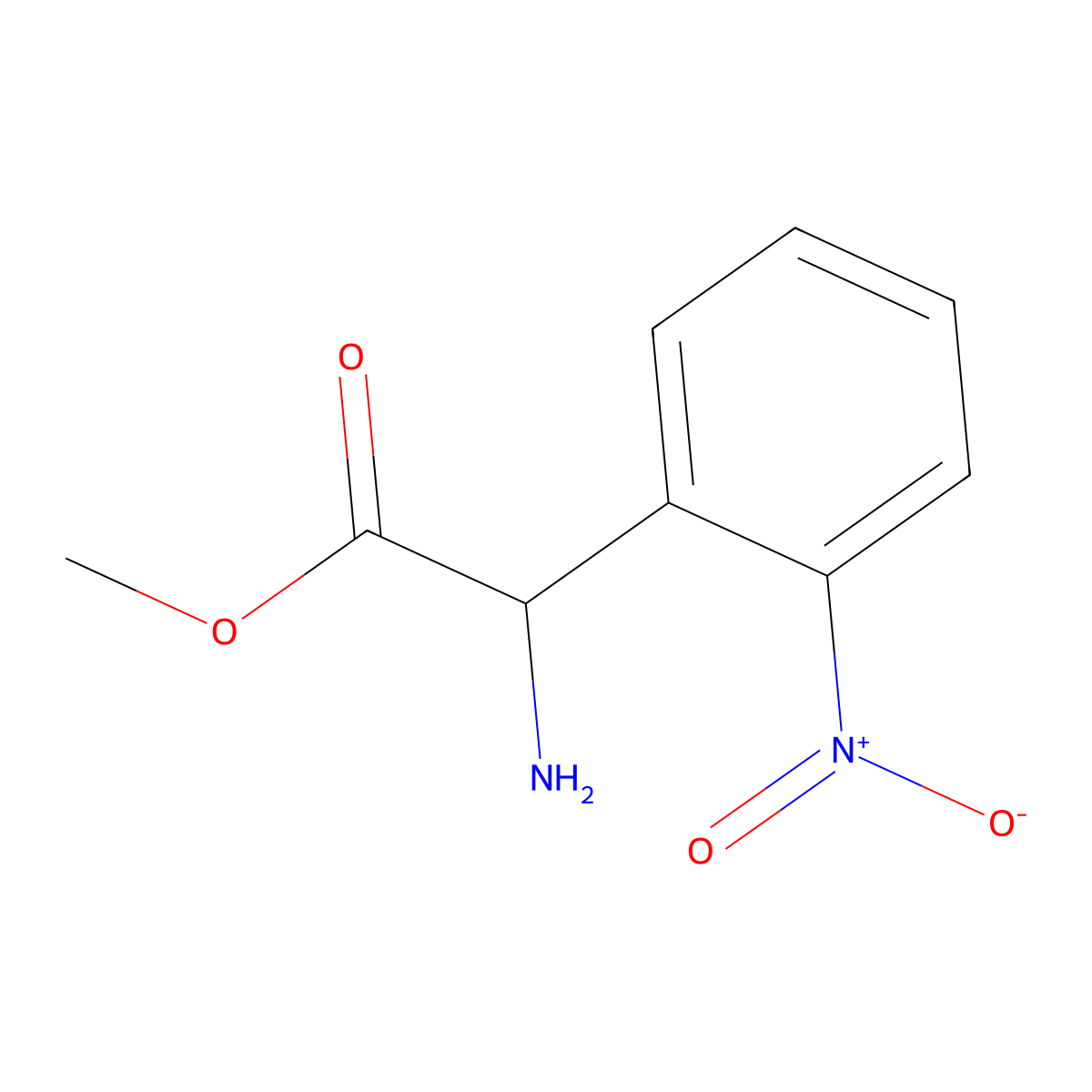 Methyl 2-amino-2-(2-nitrophenyl)acetate molecular structure, CAS 1259959-65-3