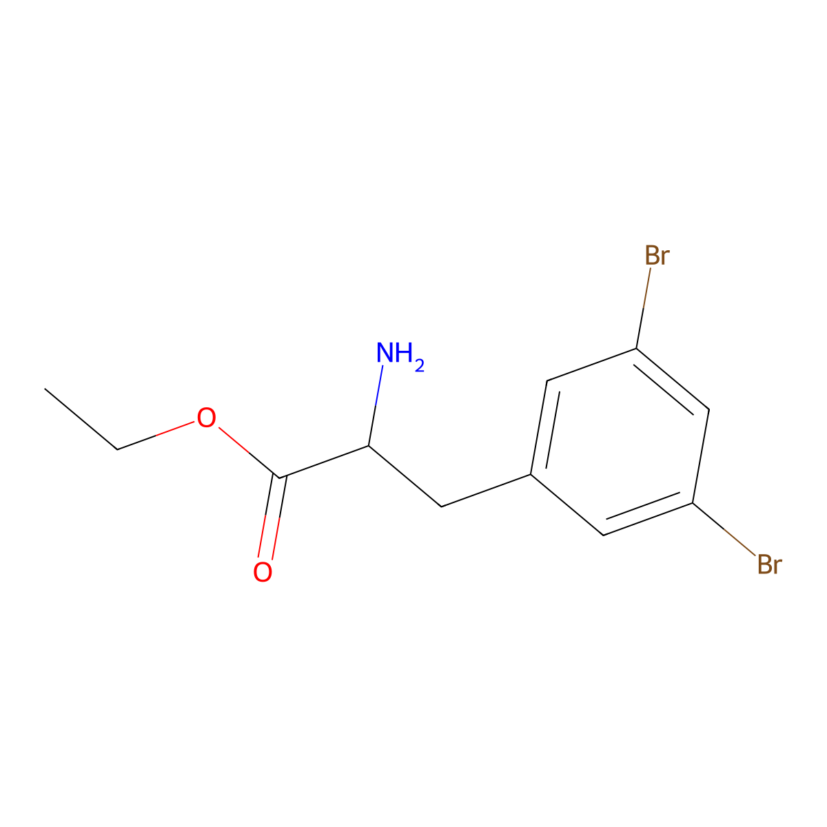 Ethyl 2-amino-3-(3,5-dibromophenyl)propanoate molecular structure, CAS 1259959-95-9