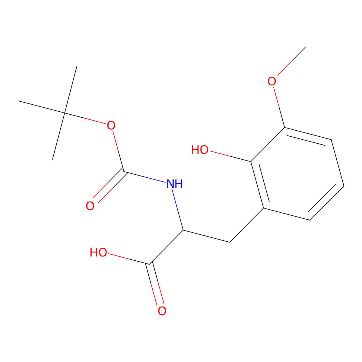 2-{[(Tert-butoxy)carbonyl]amino}-3-(2-hydroxy-3-methoxyphenyl)propanoic acid molecular structure, CAS 1259960-10-5