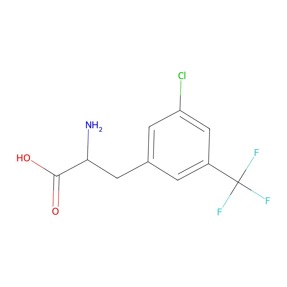 3-Chloro-5-(trifluoromethyl)-DL-phenylalanine molecular structure, CAS 1259961-84-6