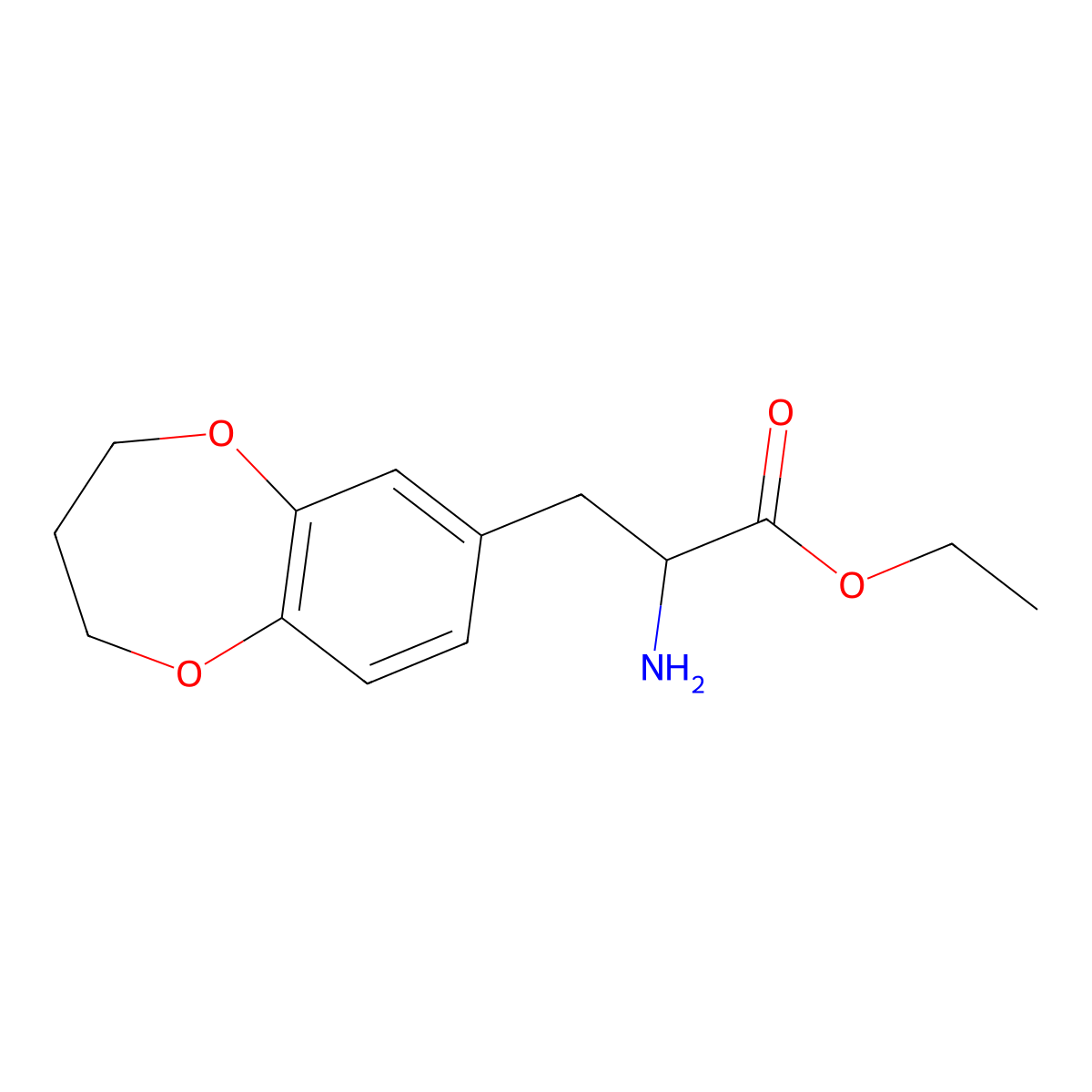 ethyl 2-amino-3-(3,4-dihydro-2H-1,5-benzodioxepin-7-yl)propanoate molecular structure, CAS 1259962-62-3