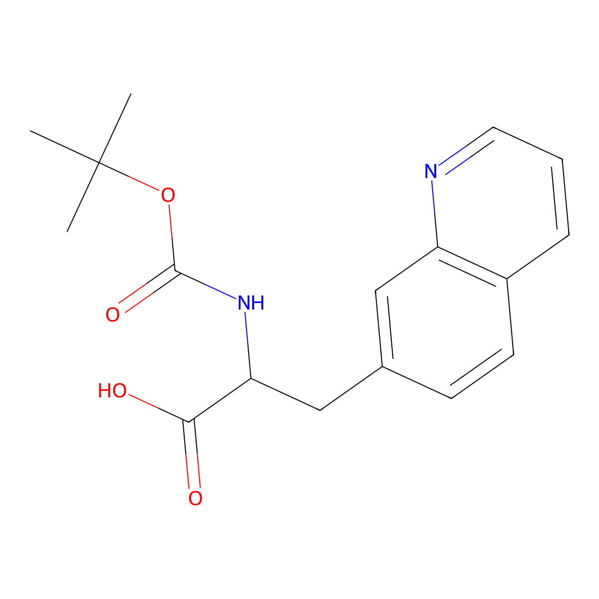 2-{[(Tert-butoxy)carbonyl]amino}-3-(quinolin-7-yl)propanoic acid molecular structure, CAS 1259964-26-5