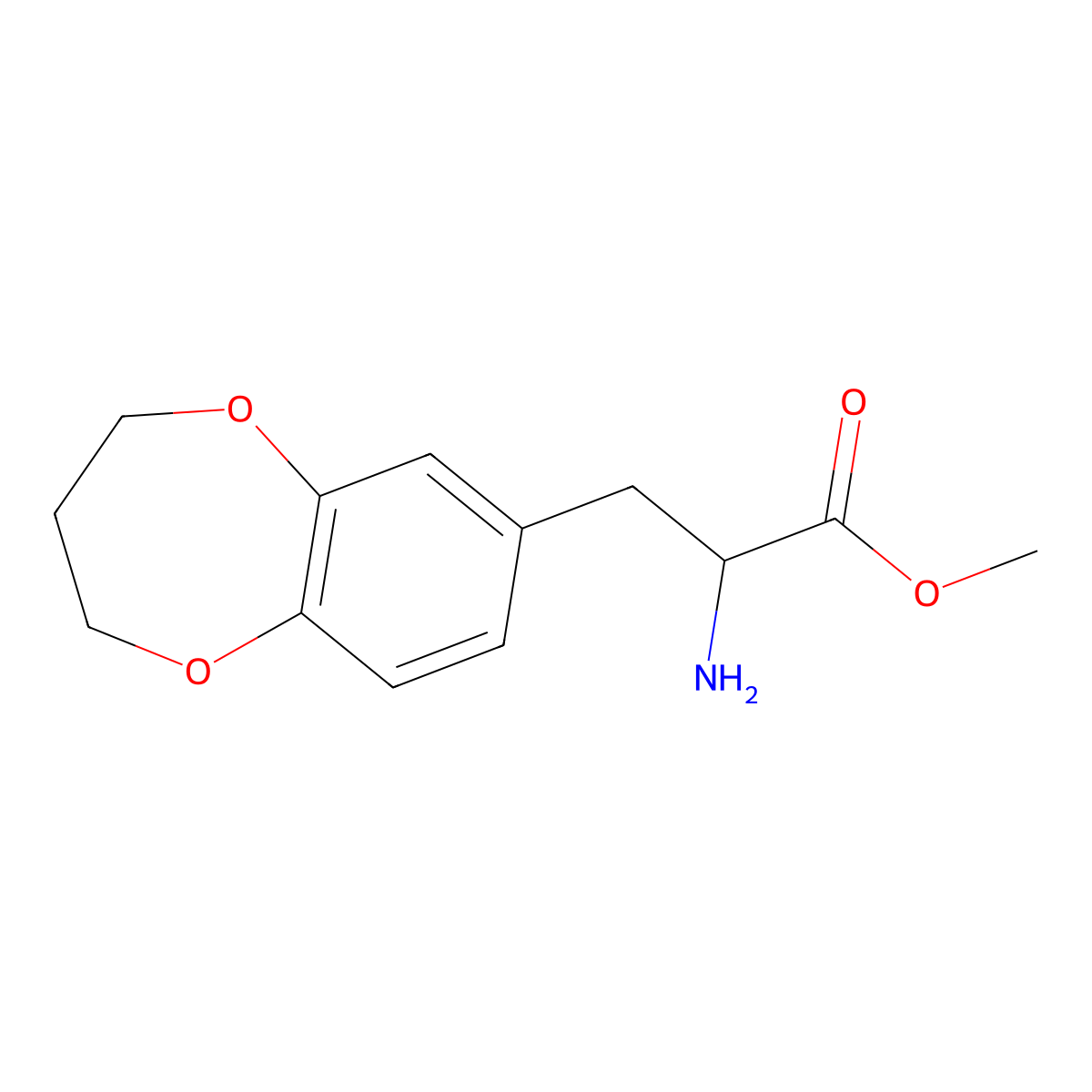 methyl 2-amino-3-(3,4-dihydro-2H-1,5-benzodioxepin-7-yl)propanoate molecular structure, CAS 1259964-84-5