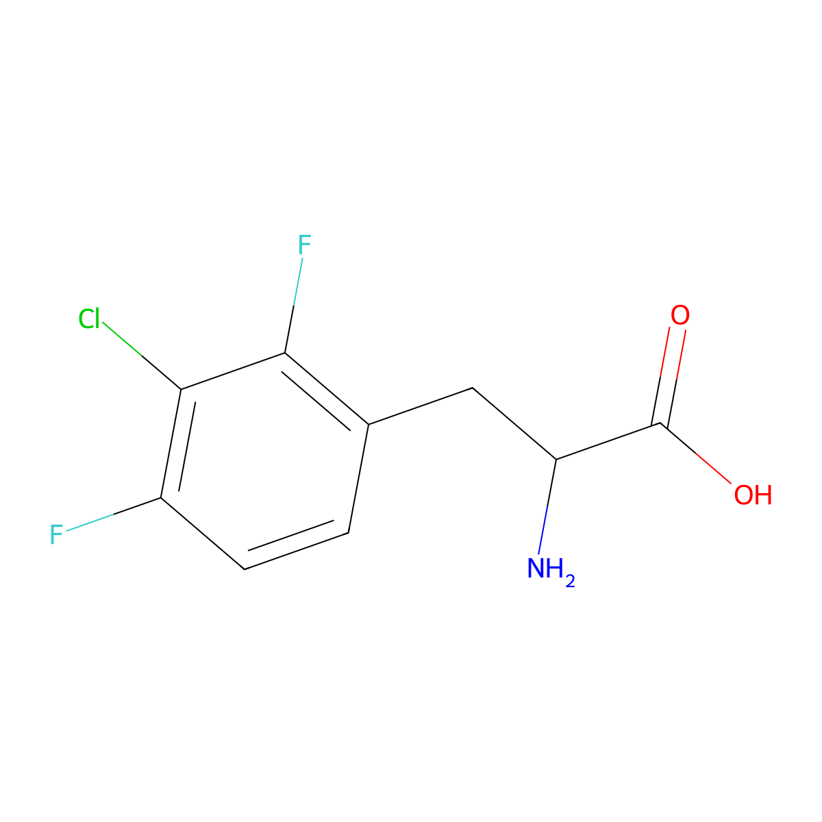2-Amino-3-(3-chloro-2,4-difluorophenyl)propanoic acid molecular structure, CAS 1259964-91-4