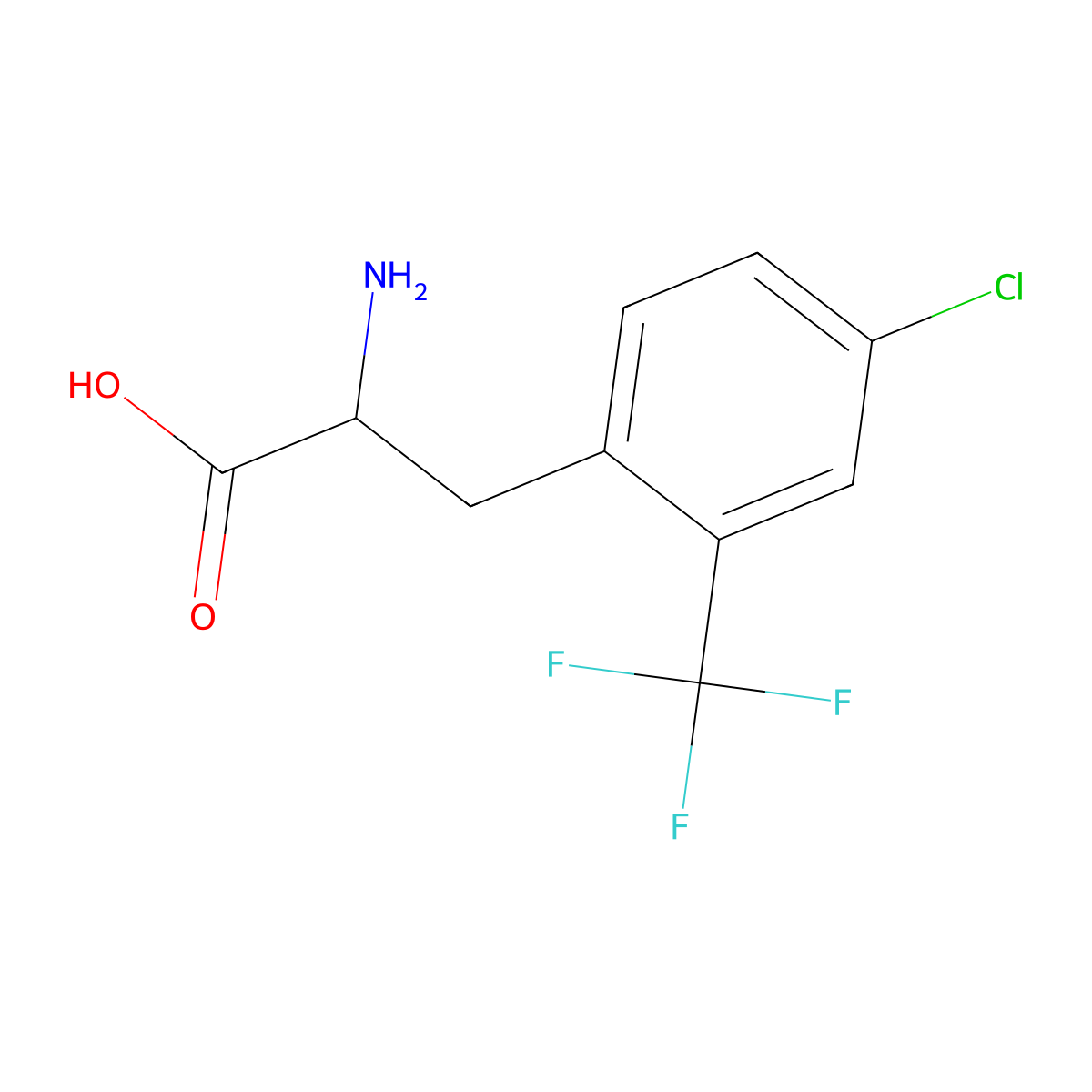 2-Amino-3-(4-chloro-2-(trifluoromethyl)phenyl)propanoic acid molecular structure, CAS 1259965-55-3
