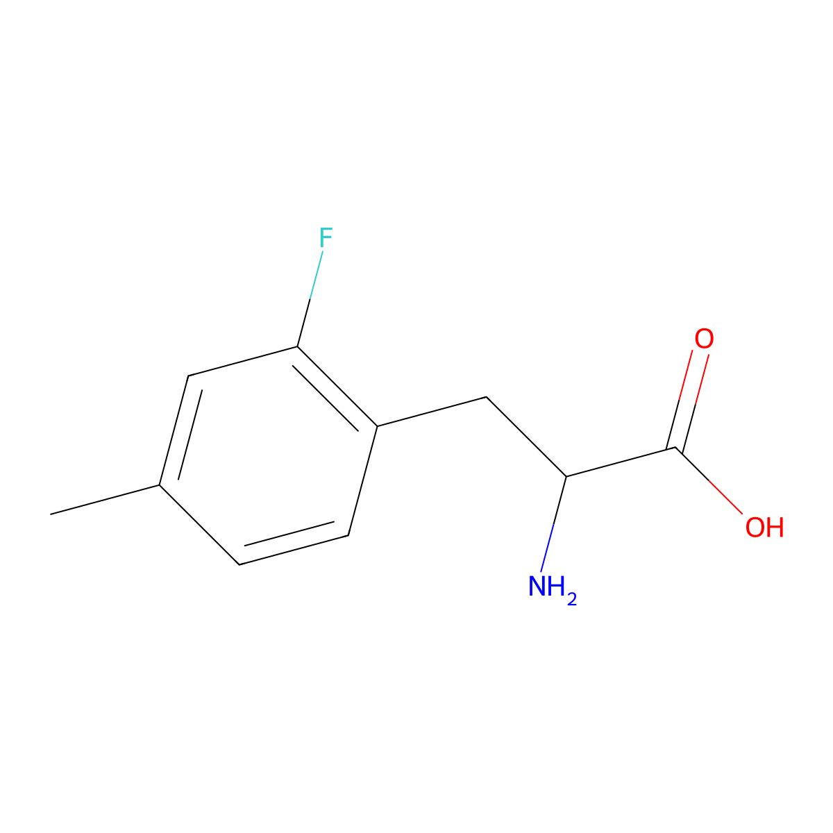 2-Amino-3-(2-fluoro-4-methylphenyl)propanoic acid molecular structure, CAS 1259965-62-2