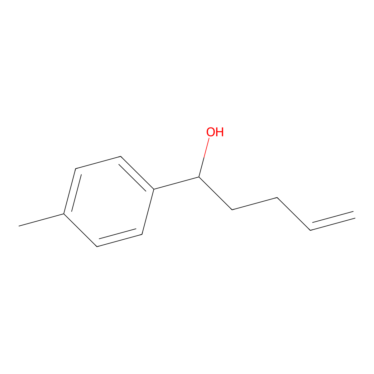 1-(4-Methylphenyl)pent-4-en-1-ol molecular structure, CAS 125997-12-8