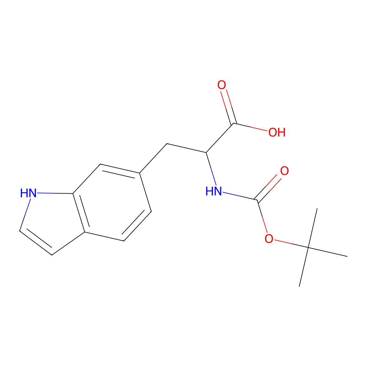 2-[(Tert-butoxy)carbonylamino]-3-indol-6-ylpropanoic acid molecular structure, CAS 1259973-23-3
