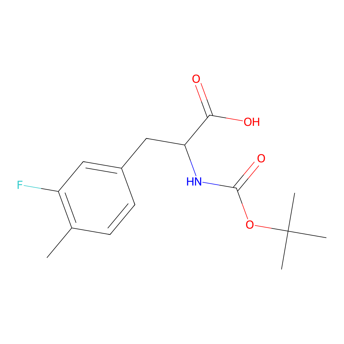 2-{[(tert-Butoxy)carbonyl]amino}-3-(3-fluoro-4-methylphenyl)propanoic acid molecular structure, CAS 1259973-32-4
