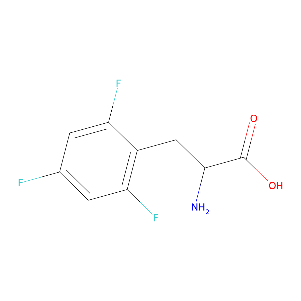 2-amino-3-(2,4,6-trifluorophenyl)propanoic Acid molecular structure, CAS 1259973-37-9