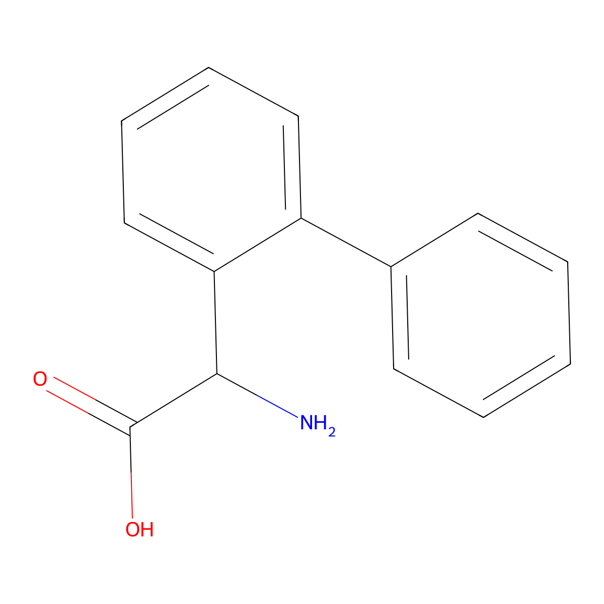 2-Amino-2-(2-phenylphenyl)acetic acid molecular structure, CAS 1259973-84-6