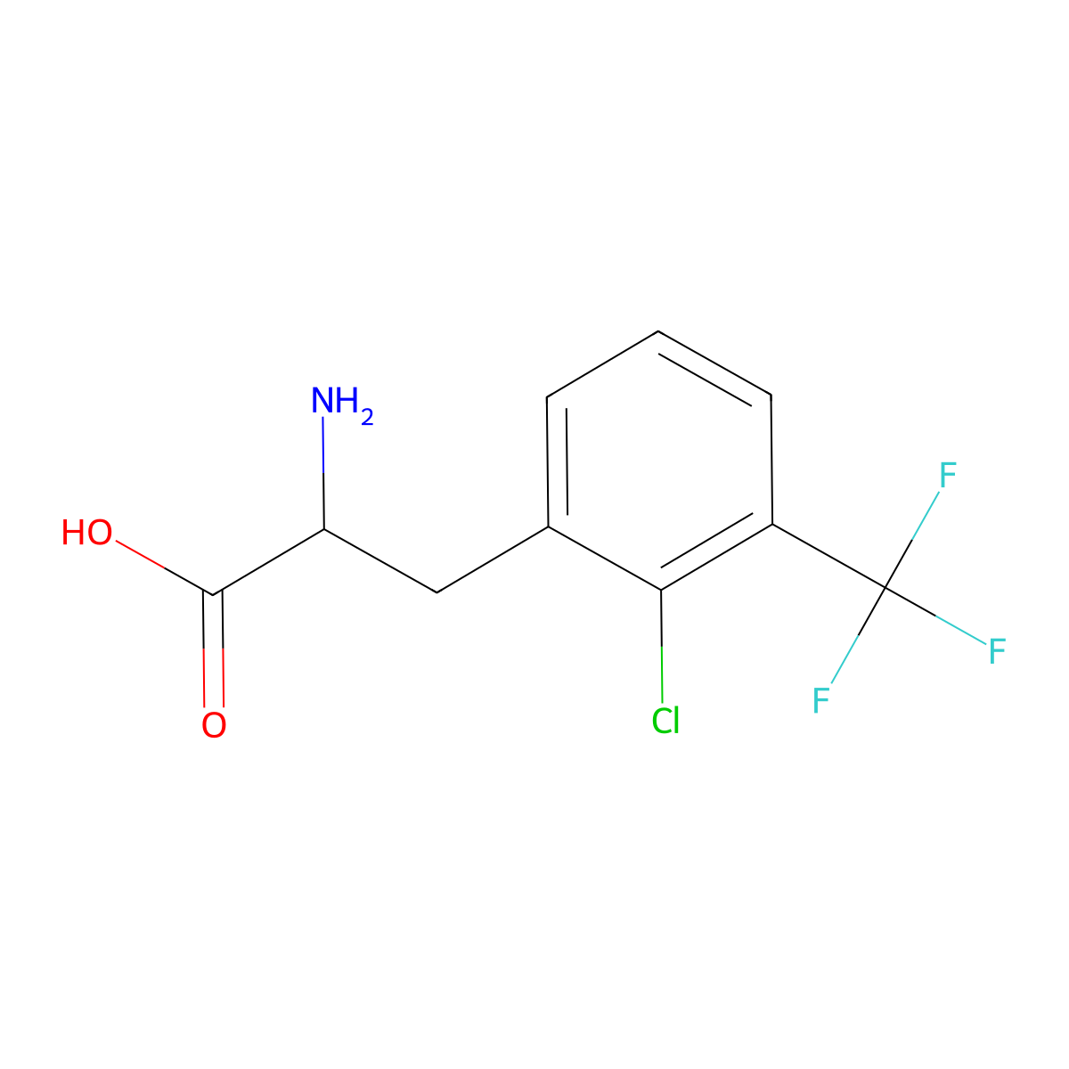 2-Chloro-3-(trifluoromethyl)-DL-phenylalanine molecular structure, CAS 1259973-98-2