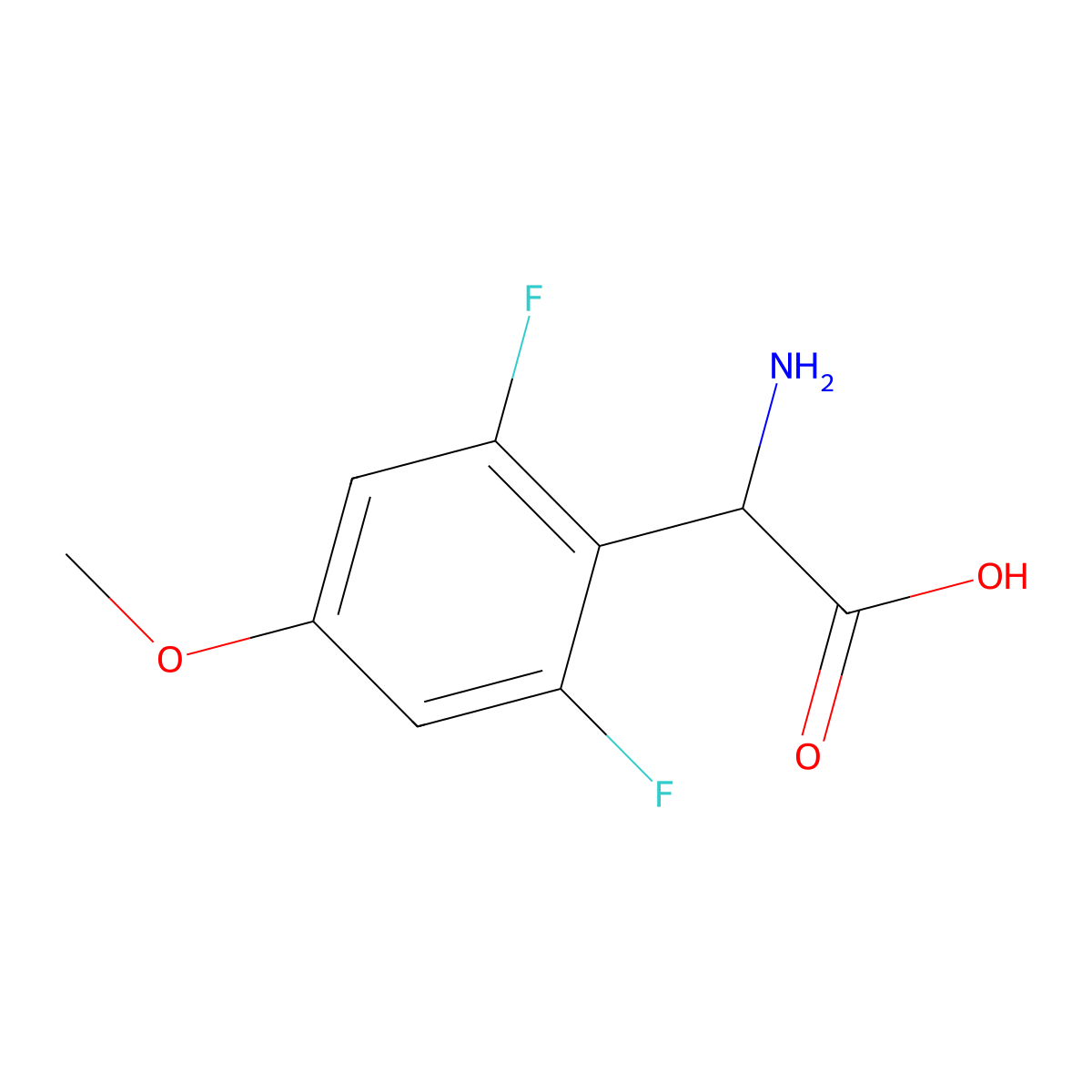 2-Amino-2-(2,6-difluoro-4-methoxyphenyl)acetic acid molecular structure, CAS 1259974-67-8