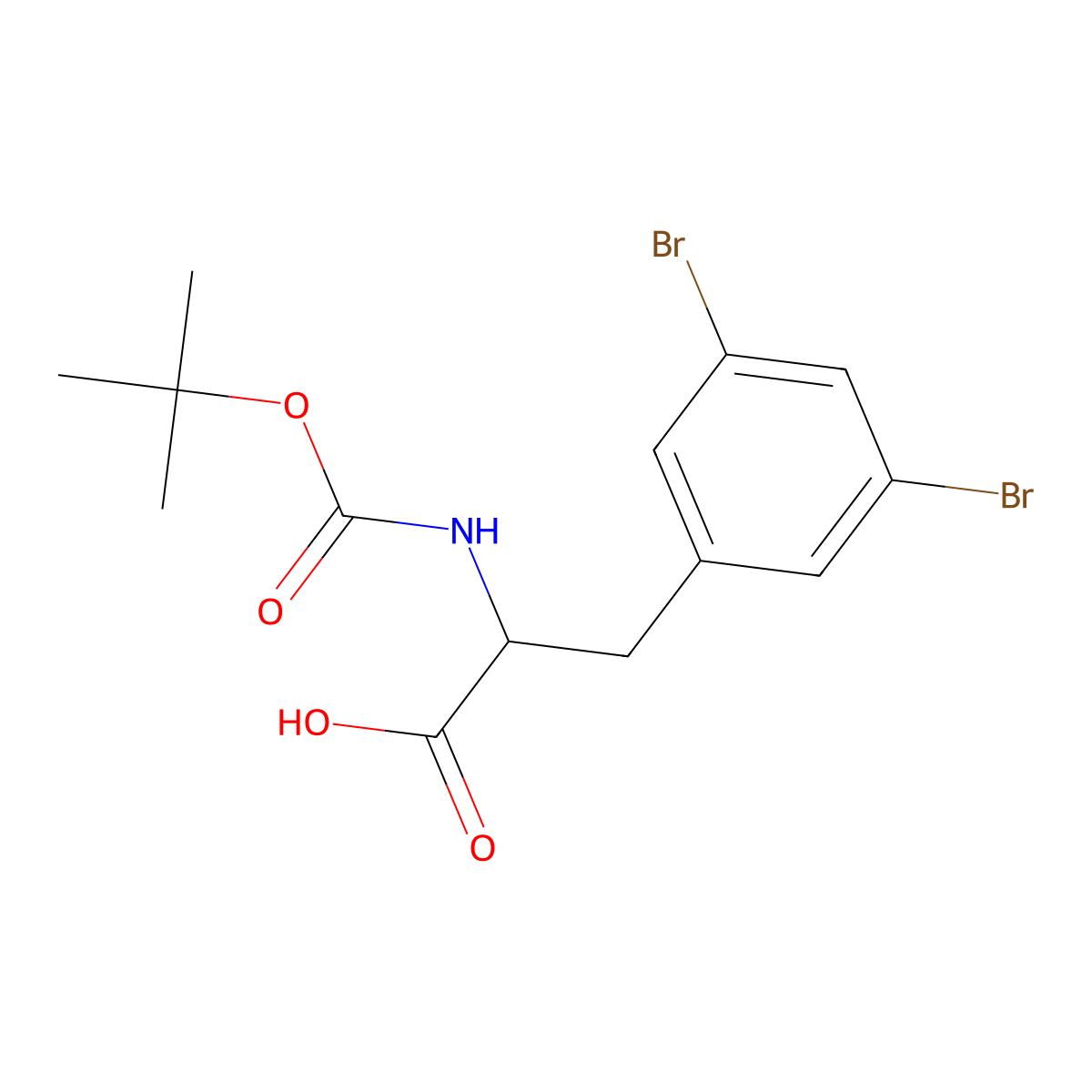 2-(((Tert-butoxy)carbonyl)amino)-3-(3,5-dibromophenyl)propanoic acid molecular structure, CAS 1259976-03-8