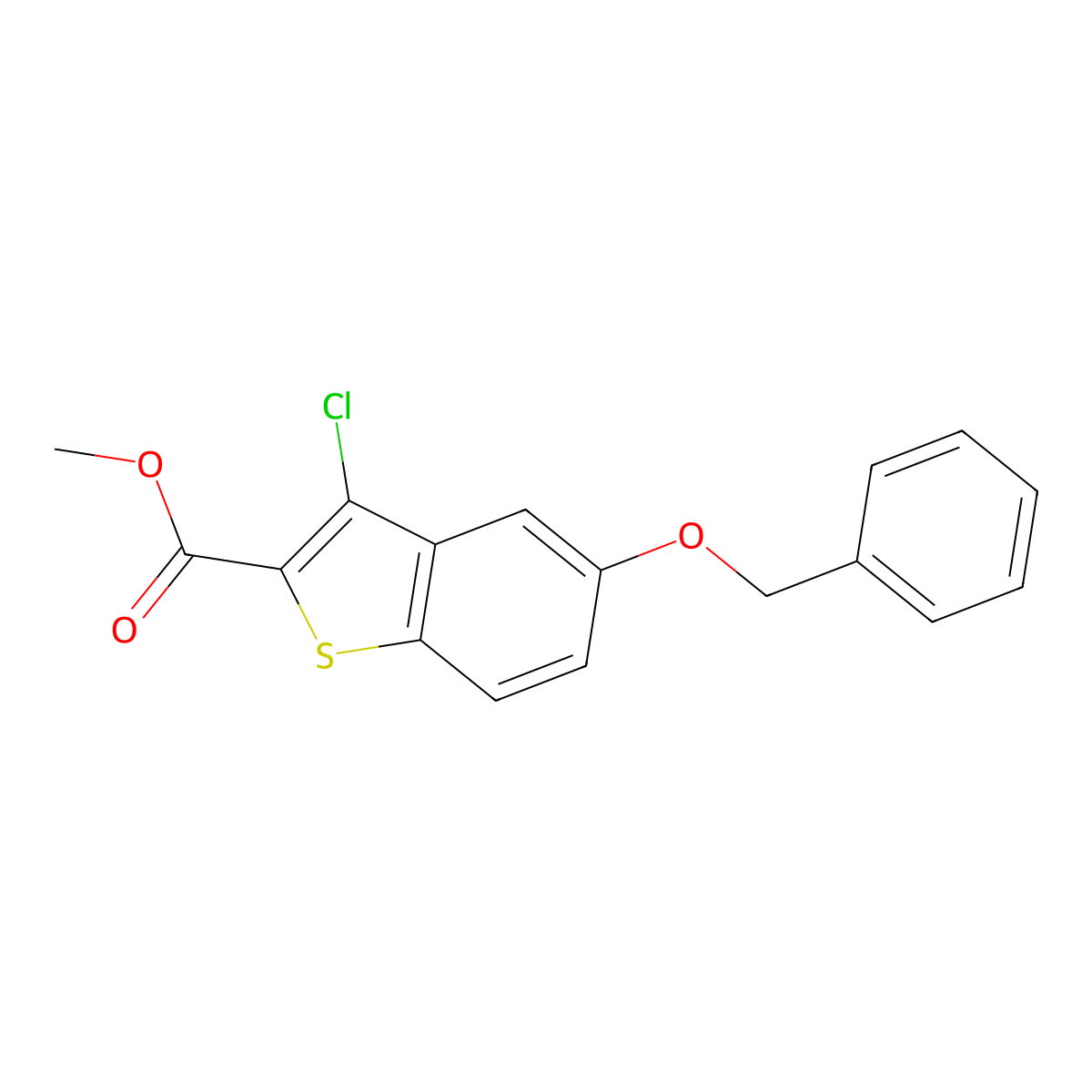 Methyl 5-(benzyloxy)-3-chlorobenzo[b]thiophene-2-carboxylate molecular structure, CAS 1259977-93-9