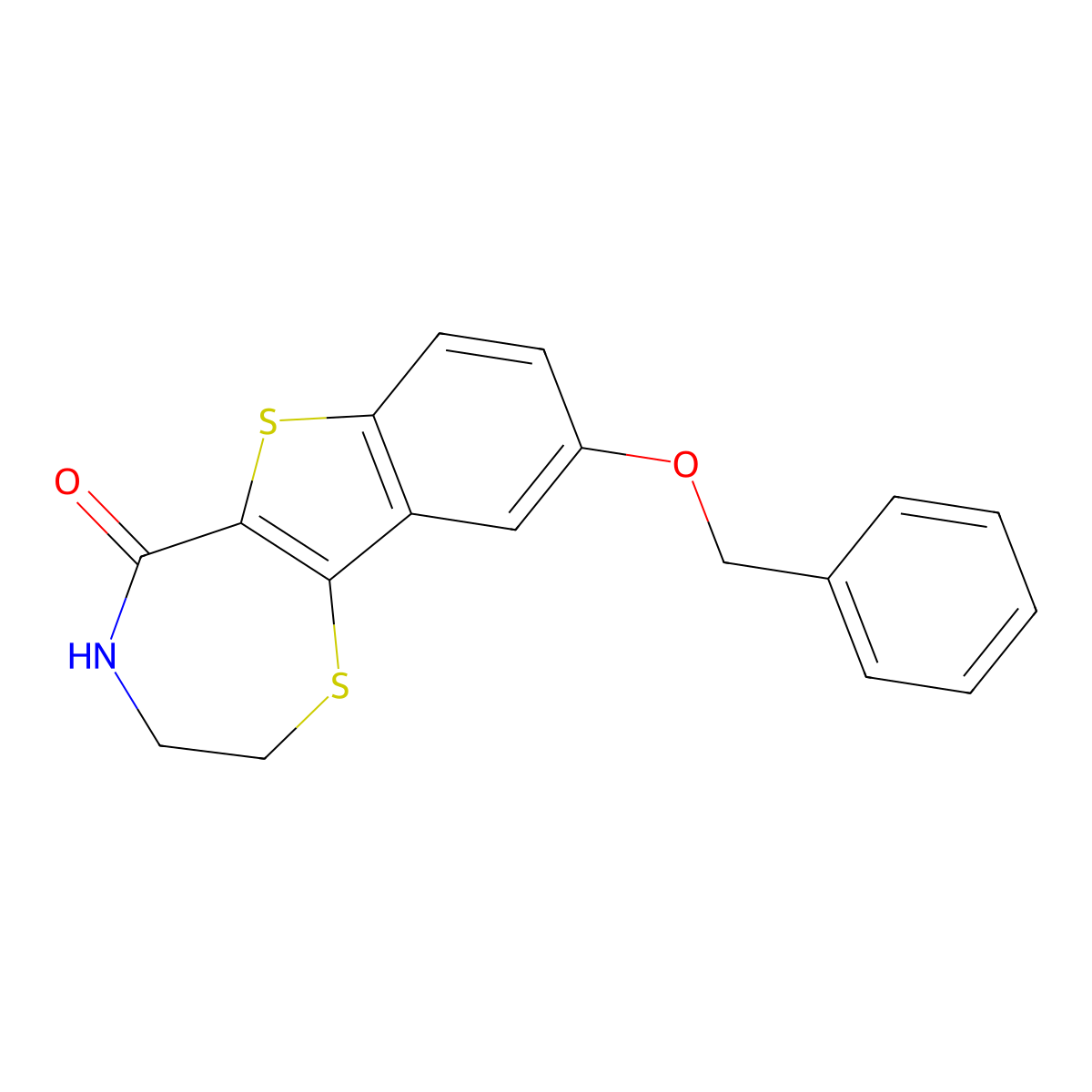 9-(Benzyloxy)-3,4-dihydrobenzo[4,5]thieno[2,3-f][1,4]thiazepin-5(2H)-one molecular structure, CAS 1259977-97-3