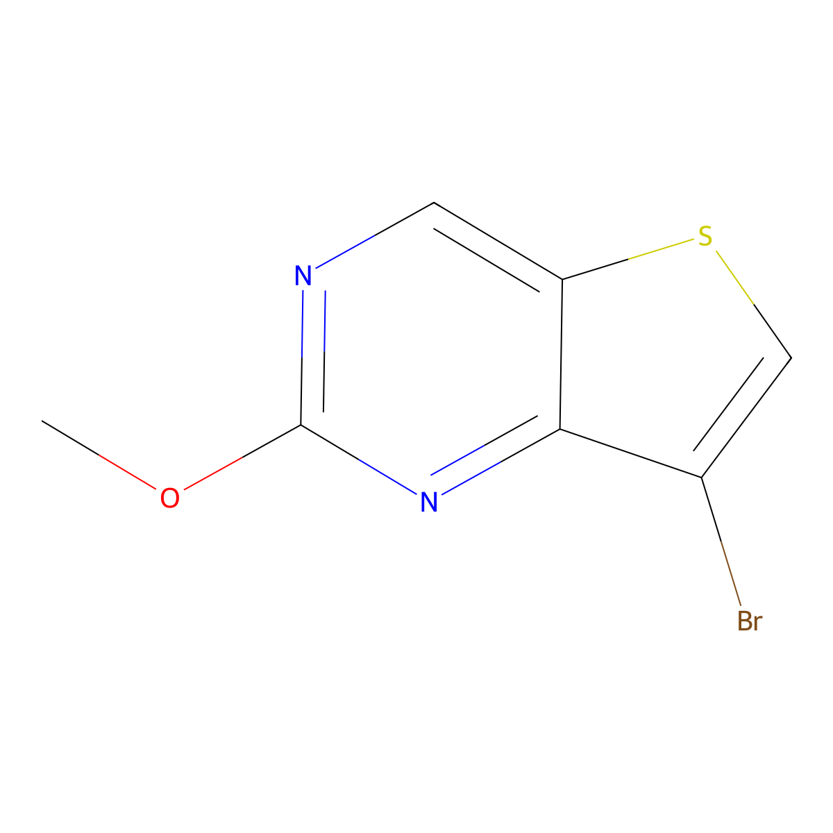 7-Bromo-2-methoxythieno[3,2-D]pyrimidine molecular structure, CAS 1259978-35-2
