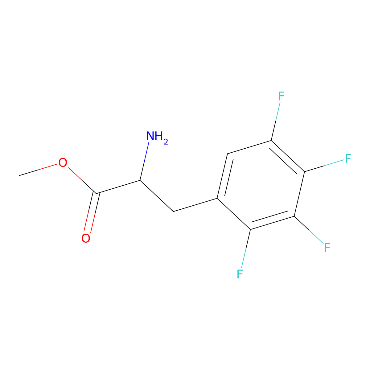 Methyl 2-amino-3-(2,3,4,5-tetrafluorophenyl)propanoate molecular structure, CAS 1259980-12-5