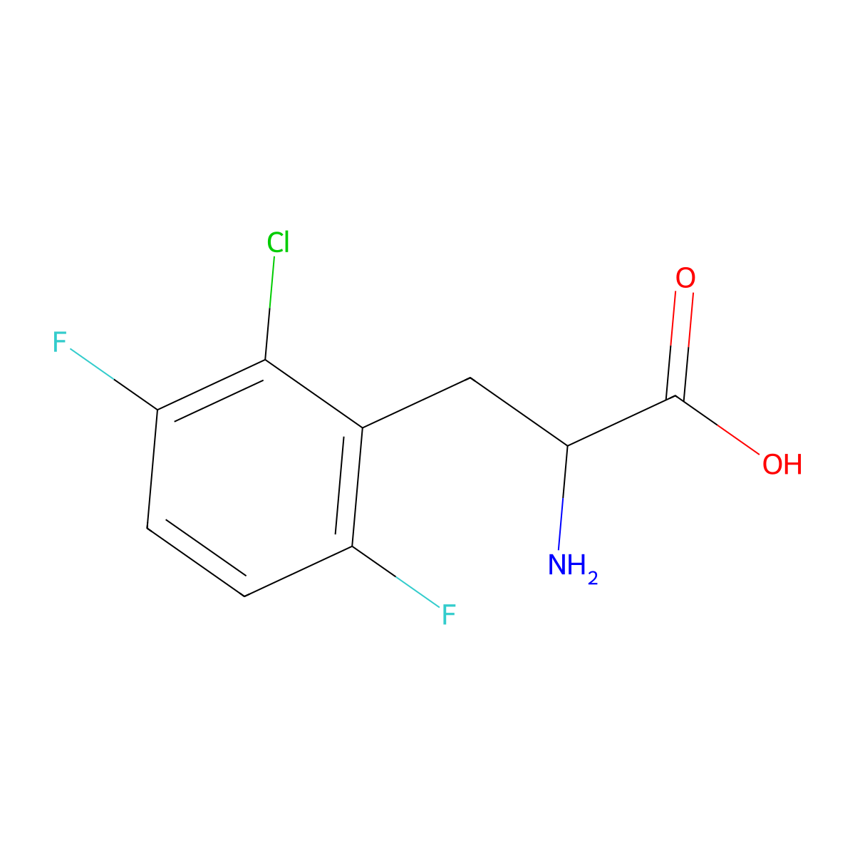 2-Amino-3-(2-chloro-3,6-difluorophenyl)propanoic acid molecular structure, CAS 1259981-12-8