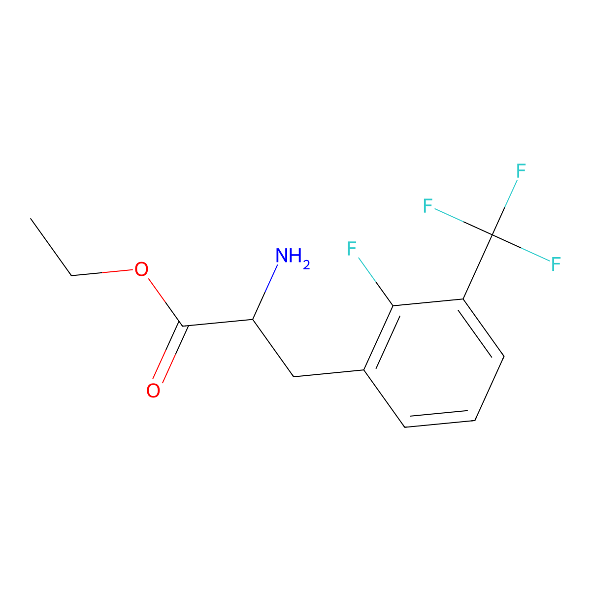 Ethyl 2-amino-3-[2-fluoro-3-(trifluoromethyl)phenyl]propanoate molecular structure, CAS 1259981-48-0