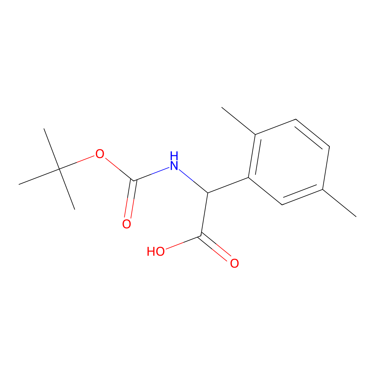 2-((Tert-butoxycarbonyl)amino)-2-(2,5-dimethylphenyl)acetic acid molecular structure, CAS 1259982-04-1