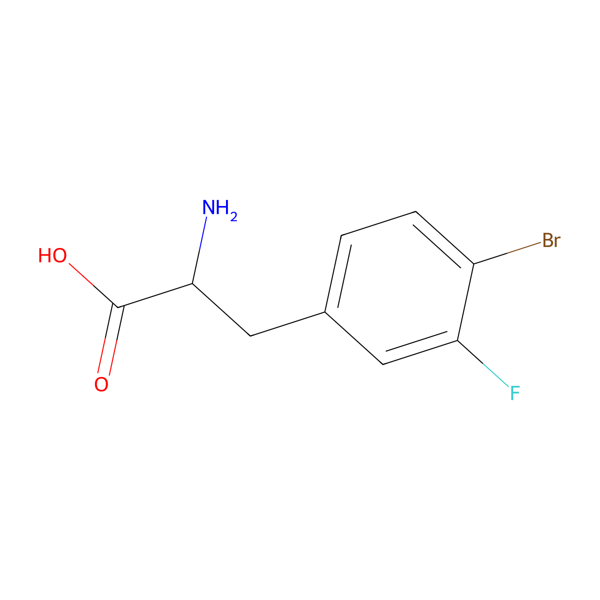 2-Amino-3-(4-bromo-3-fluorophenyl)propanoic acid molecular structure, CAS 1259982-18-7