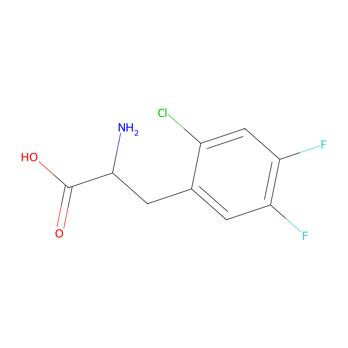 2-Amino-3-(2-chloro-4,5-difluorophenyl)propanoic acid molecular structure, CAS 1259983-39-5