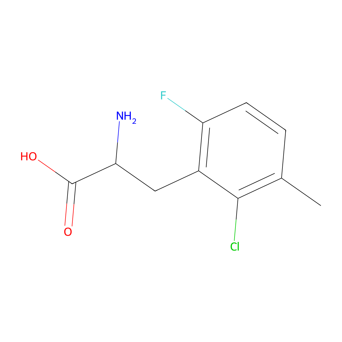 2-Amino-3-(2-chloro-6-fluoro-3-methylphenyl)propanoic acid molecular structure, CAS 1259983-62-4