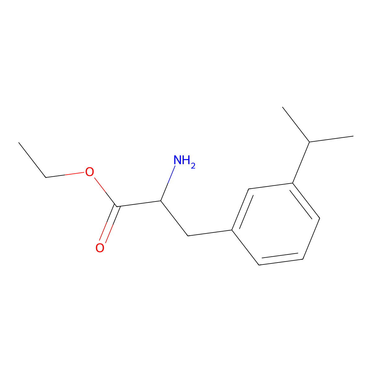 Ethyl 2-amino-3-[3-(propan-2-yl)phenyl]propanoate molecular structure, CAS 1259984-28-5