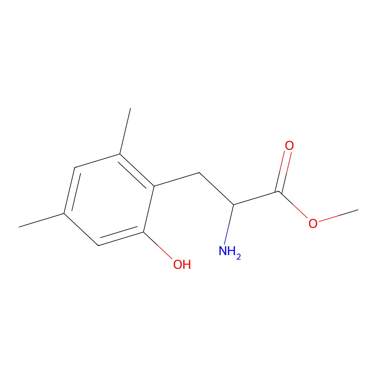 Methyl 2-amino-3-(2-hydroxy-4,6-dimethylphenyl)propanoate molecular structure, CAS 1259984-93-4