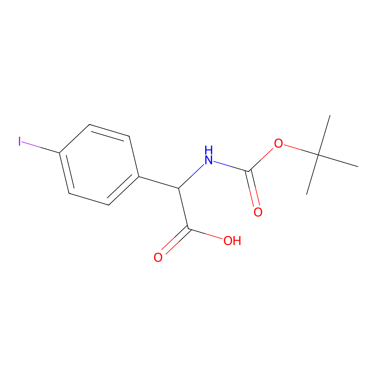 [(Tert-butoxycarbonyl)amino](4-iodophenyl)acetic acid molecular structure, CAS 1259984-95-6