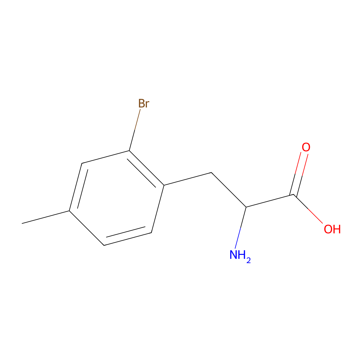 2-Amino-3-(2-bromo-4-methylphenyl)propanoic acid molecular structure, CAS 1259986-39-4