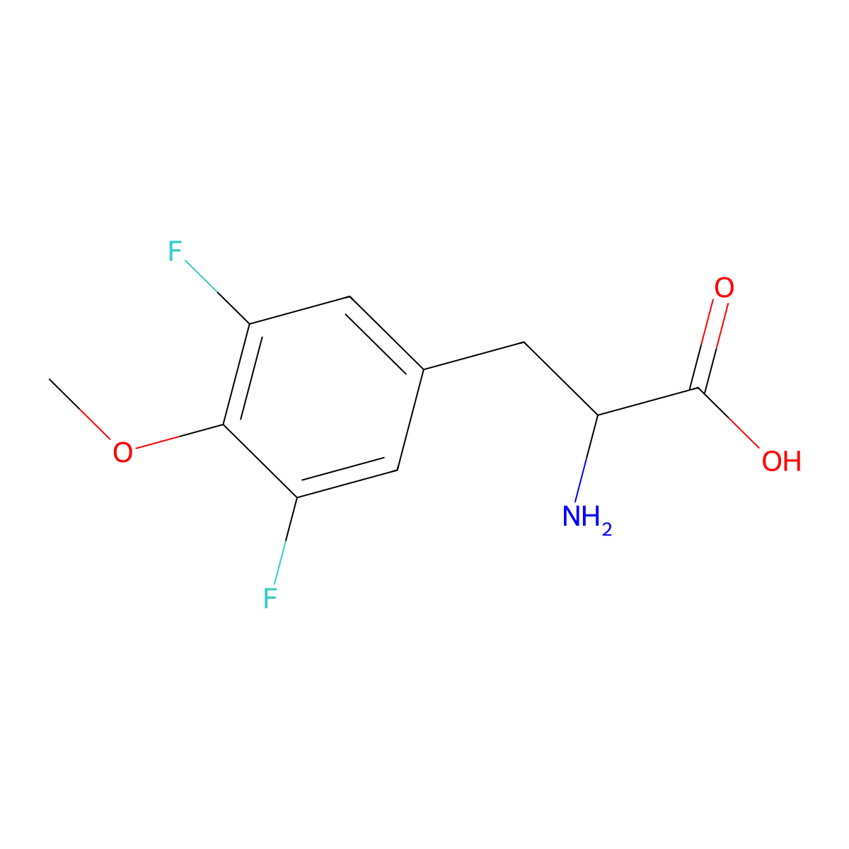 2-Amino-3-(3,5-difluoro-4-methoxyphenyl)propanoic acid molecular structure, CAS 1259990-37-8