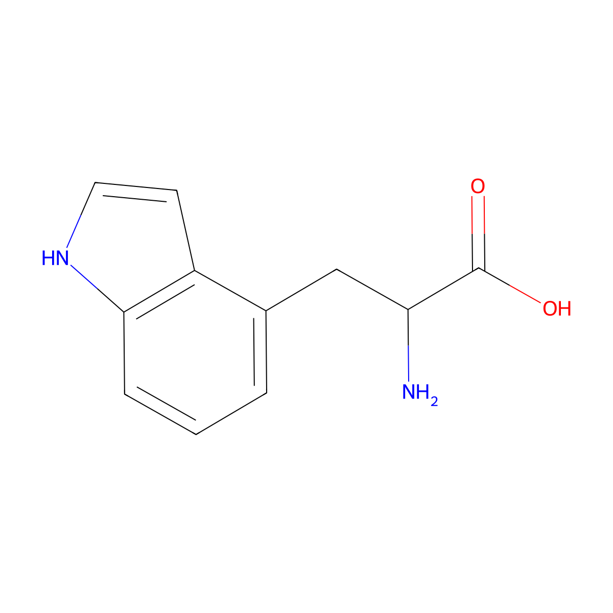 2-Amino-3-(1H-indol-4-YL)propanoic acid molecular structure, CAS 1259990-82-3