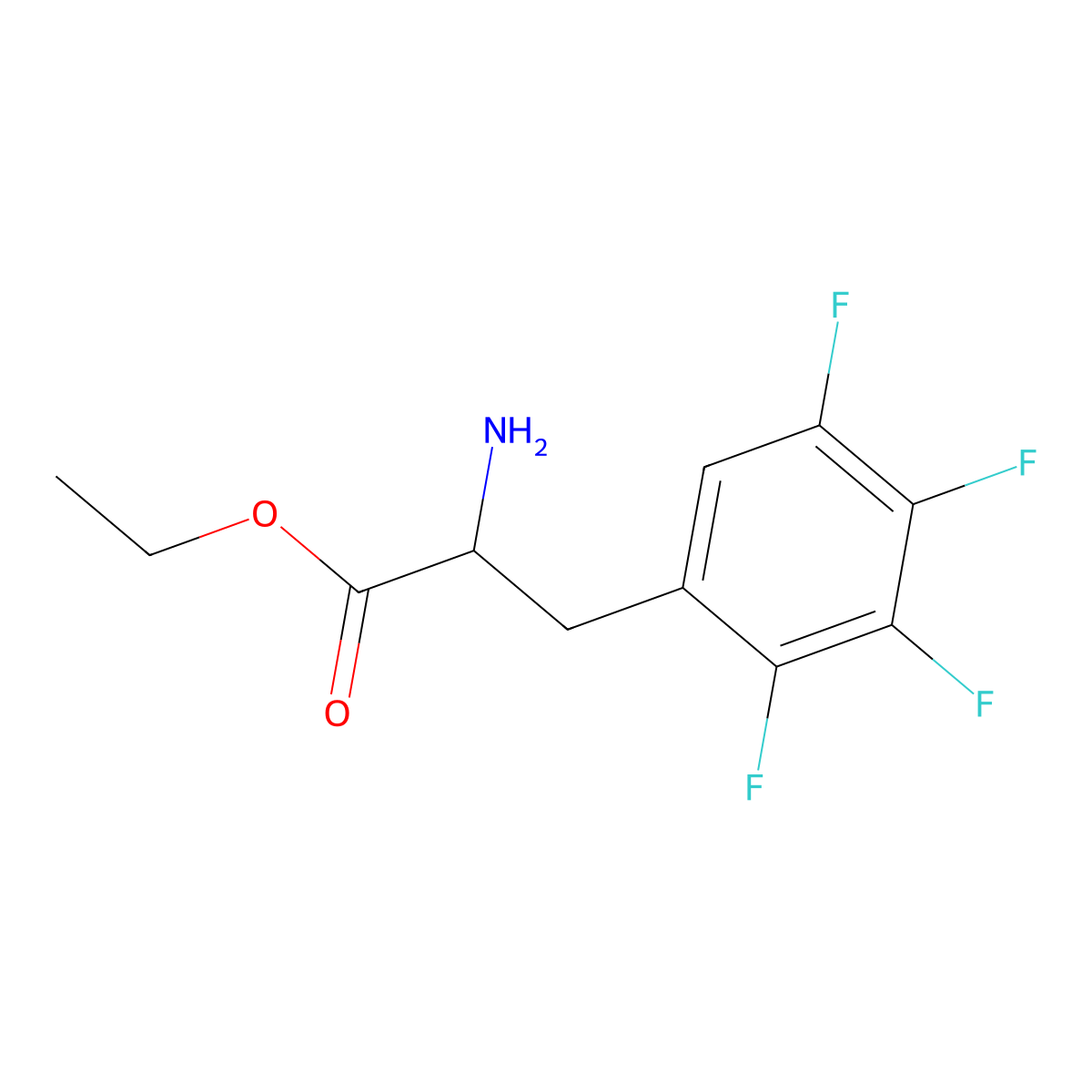 Ethyl 2-amino-3-(2,3,4,5-tetrafluorophenyl)propanoate molecular structure, CAS 1259991-32-6