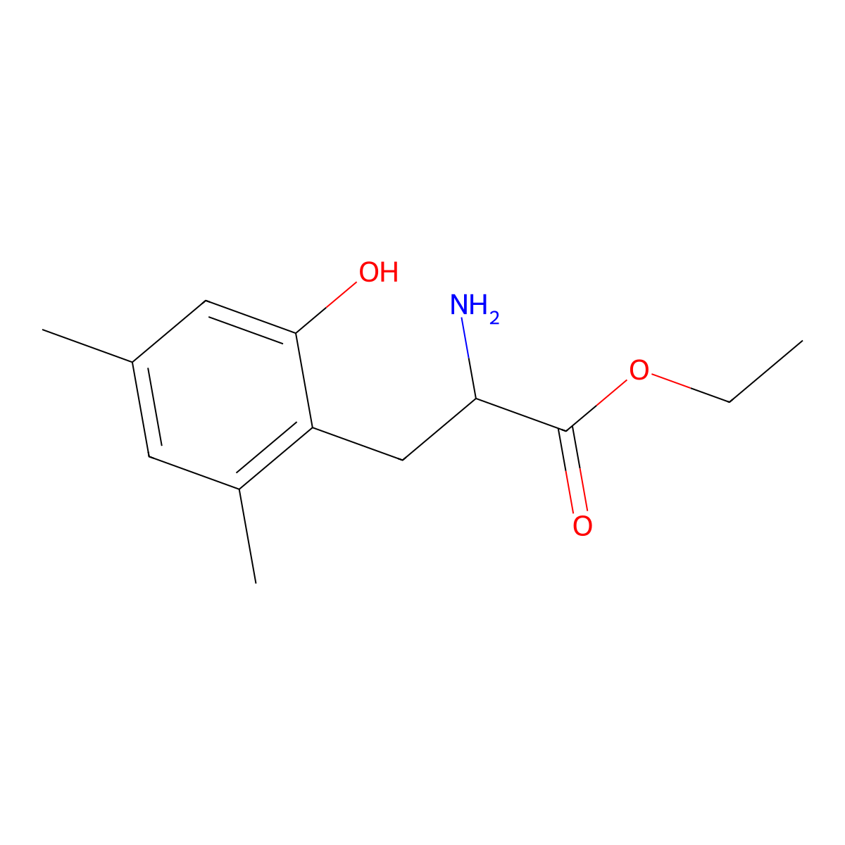 Ethyl 2-amino-3-(2-hydroxy-4,6-dimethylphenyl)propanoate molecular structure, CAS 1259991-81-5