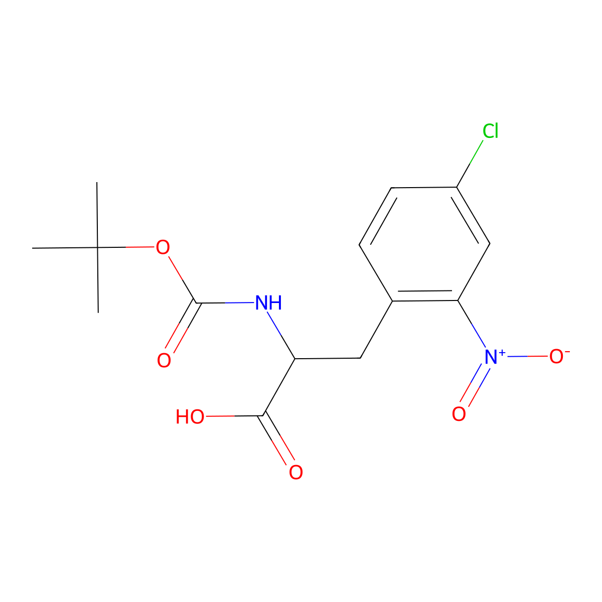 2-{[(Tert-butoxy)carbonyl]amino}-3-(4-chloro-2-nitrophenyl)propanoic acid molecular structure, CAS 1259991-89-3
