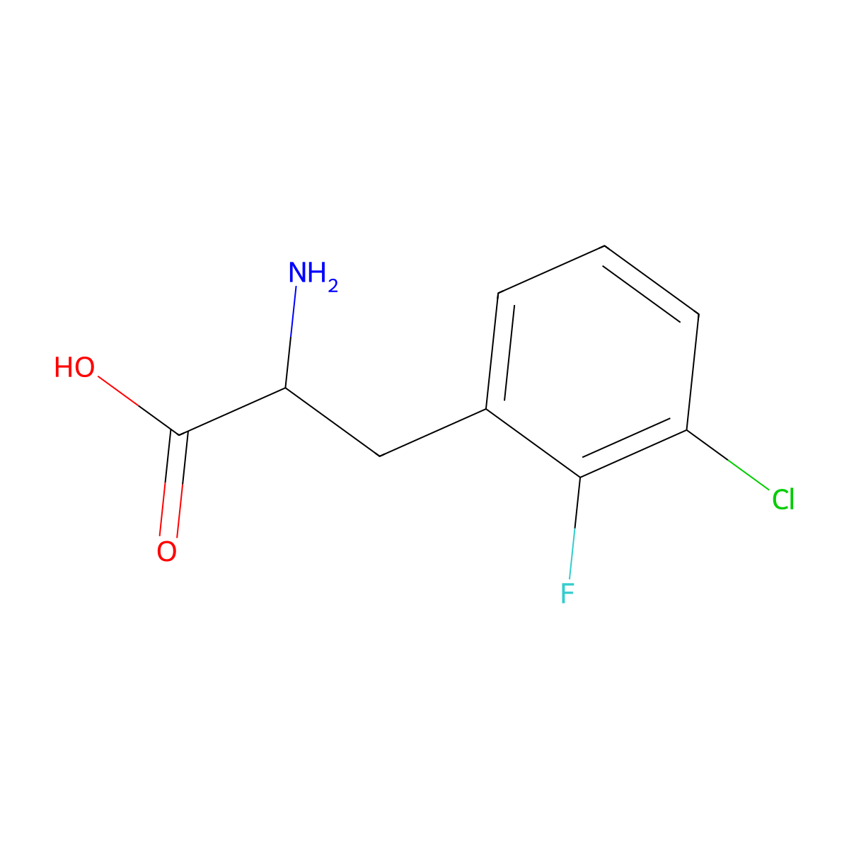 3-Chloro-2-fluoro-DL-phenylalanine molecular structure, CAS 1259993-84-4