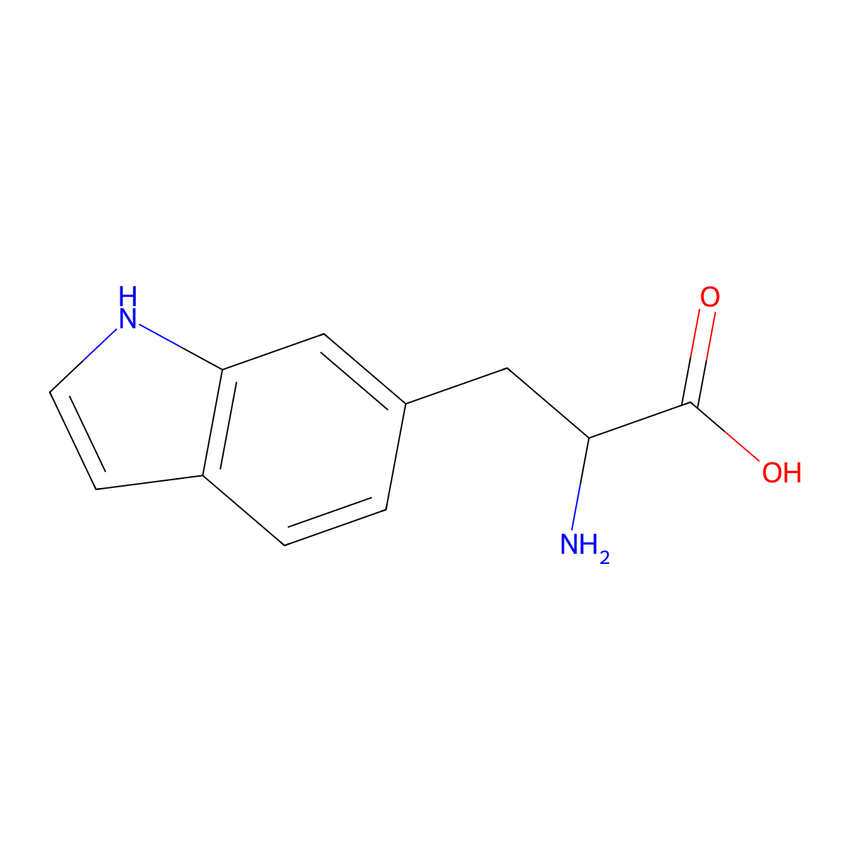 2-Amino-3-indol-6-ylpropanoic acid molecular structure, CAS 1259994-14-3