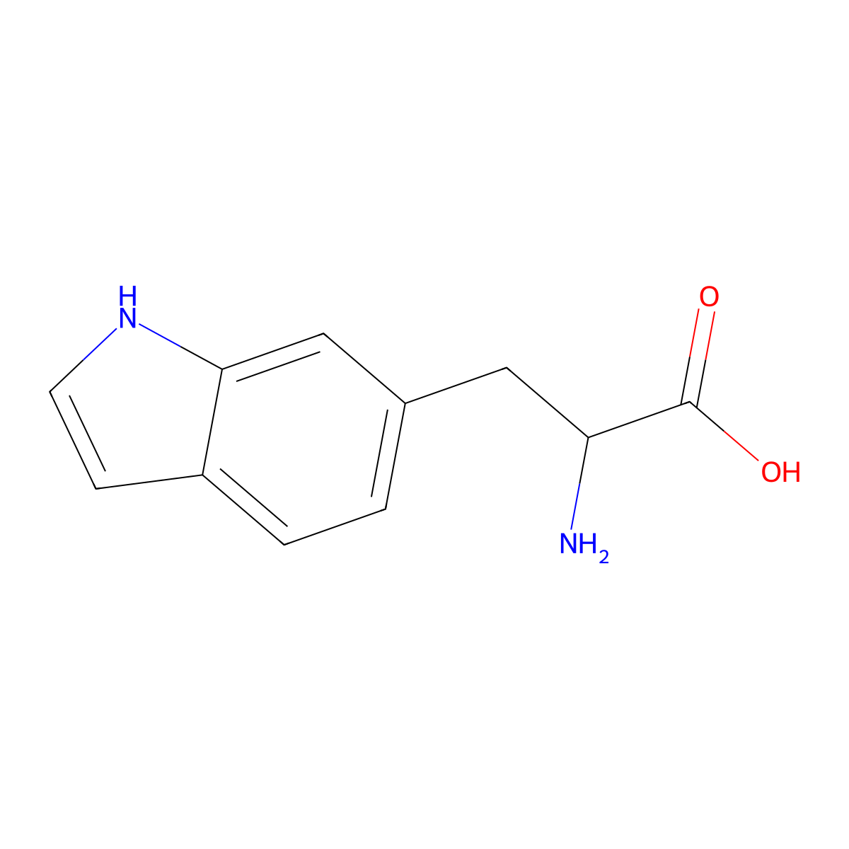 2-Amino-3-indol-6-ylpropanoic acid molecular structure, CAS 1259994-14-3