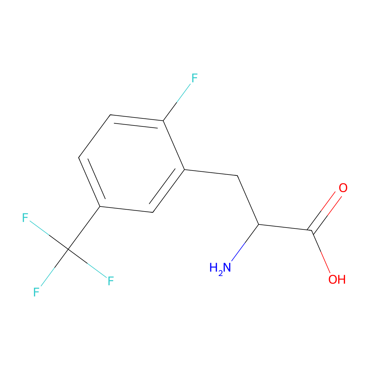 2-amino-3-[2-fluoro-5-(trifluoromethyl)phenyl]propanoic Acid molecular structure, CAS 1259994-87-0