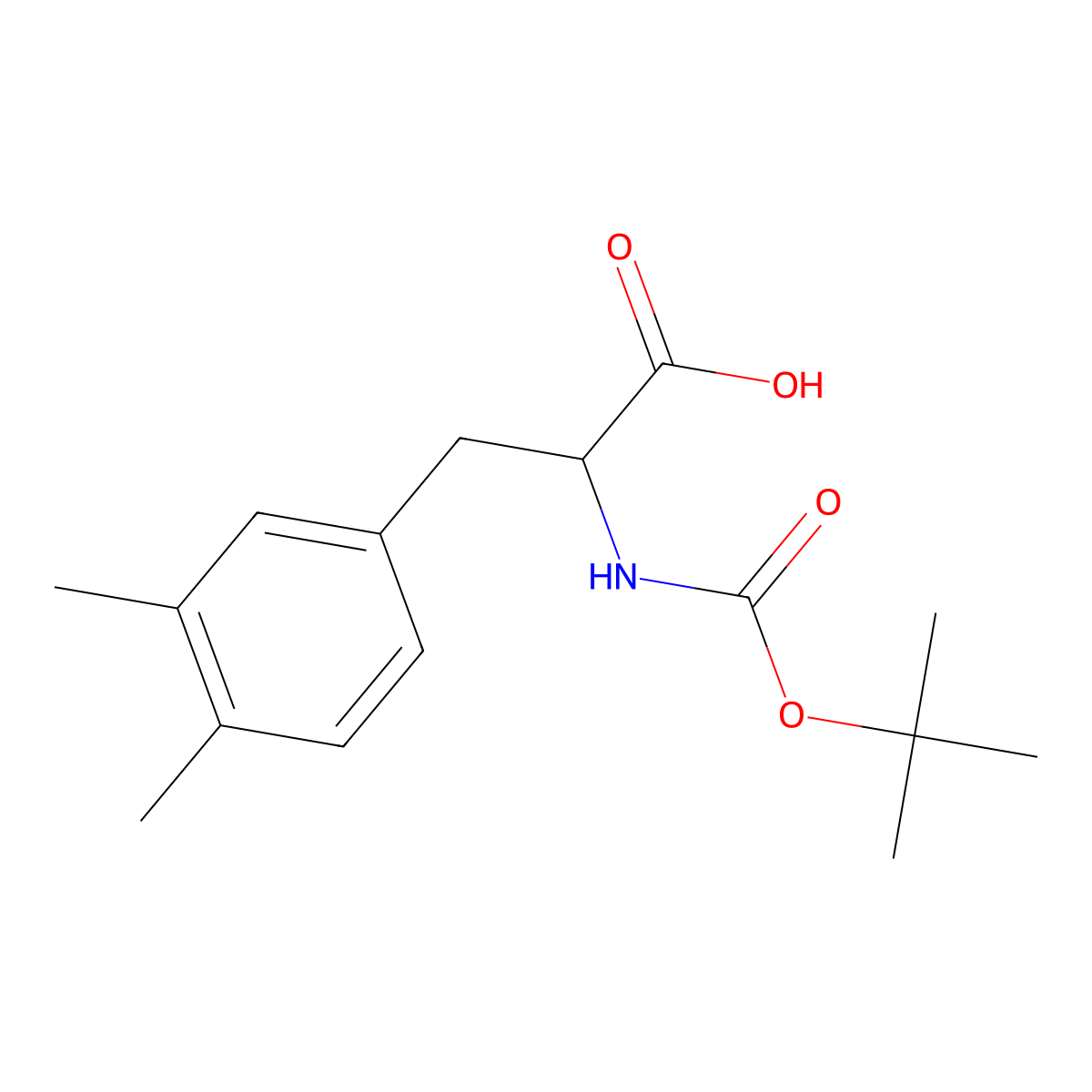 2-{[(Tert-butoxy)carbonyl]amino}-3-(3,4-dimethylphenyl)propanoic acid molecular structure, CAS 1259996-51-4