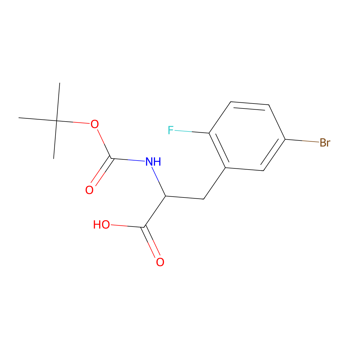 N-Boc-5-bromo-2-fluoro-DL-phenylalanine molecular structure, CAS 1259997-50-6