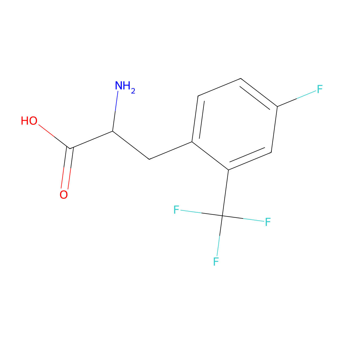 4-Fluoro-2-(trifluoromethyl)-DL-phenylalanine molecular structure, CAS 1259997-93-7
