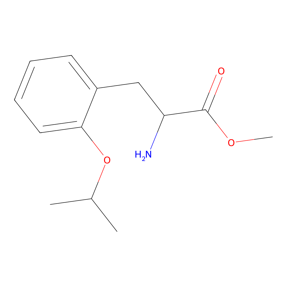 Methyl 2-amino-3-[2-(propan-2-yloxy)phenyl]propanoate molecular structure, CAS 1259998-77-0