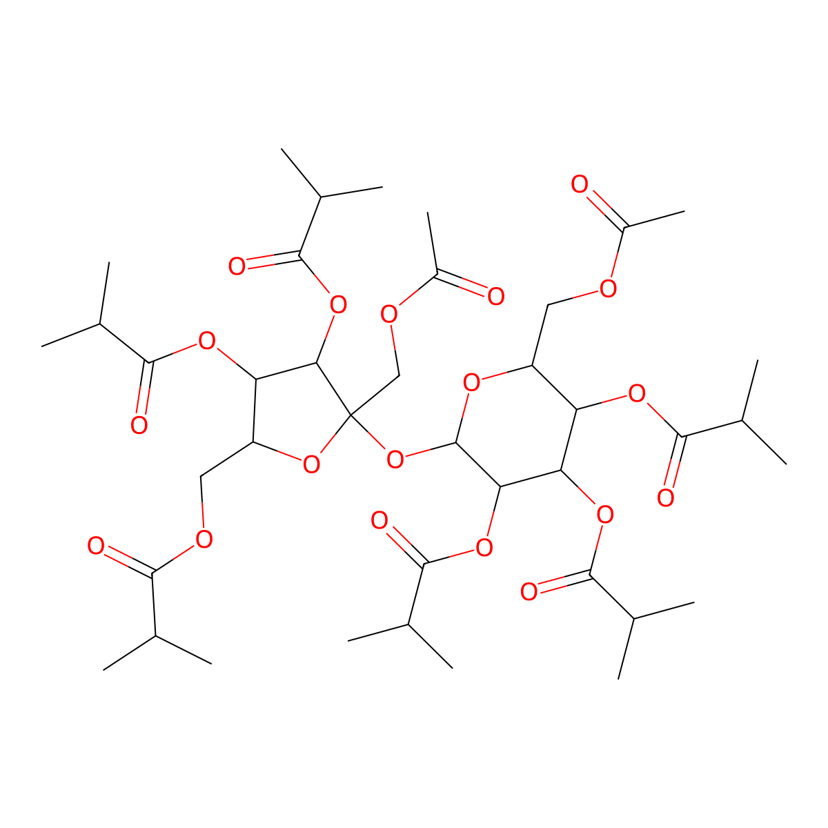 Sucrose Acetate Isobutyrate molecular structure, CAS 126-13-6