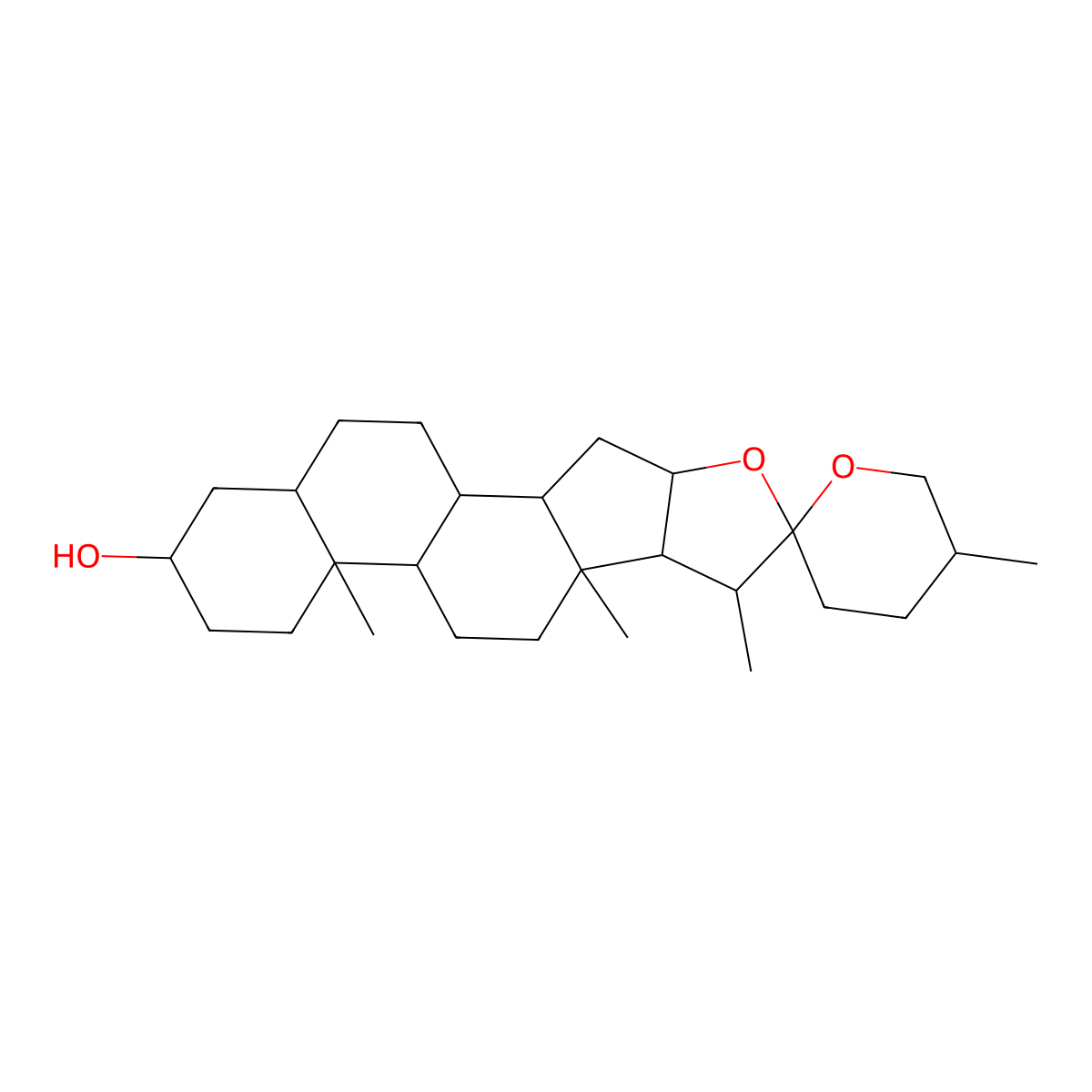 Smilagenin molecular structure, CAS 126-18-1